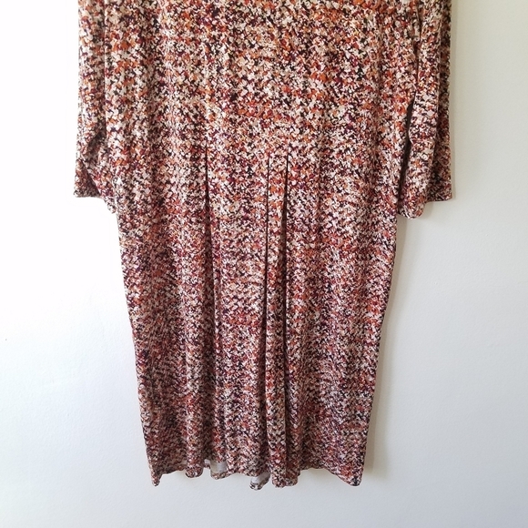J.Jill Jersey Knit Pleated Multi Color Print Dress Size Large - Picture 6 of 13